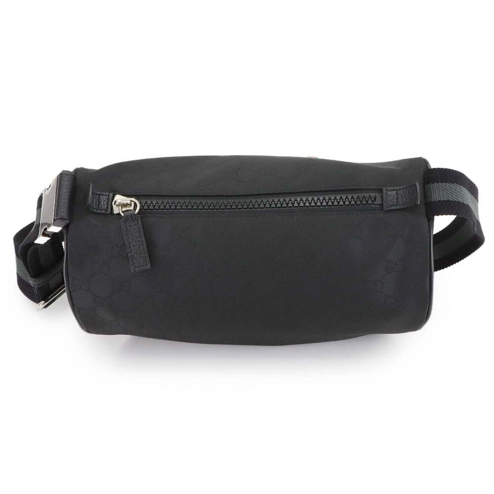 Gucci GG Nylon Crossbody Bag, Black Leather with Silver Hardware, 449182 - Picture 3 of 10